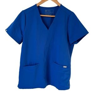 Figs Casma Three-Pocket Scrub Top Blue Women's Size Medium